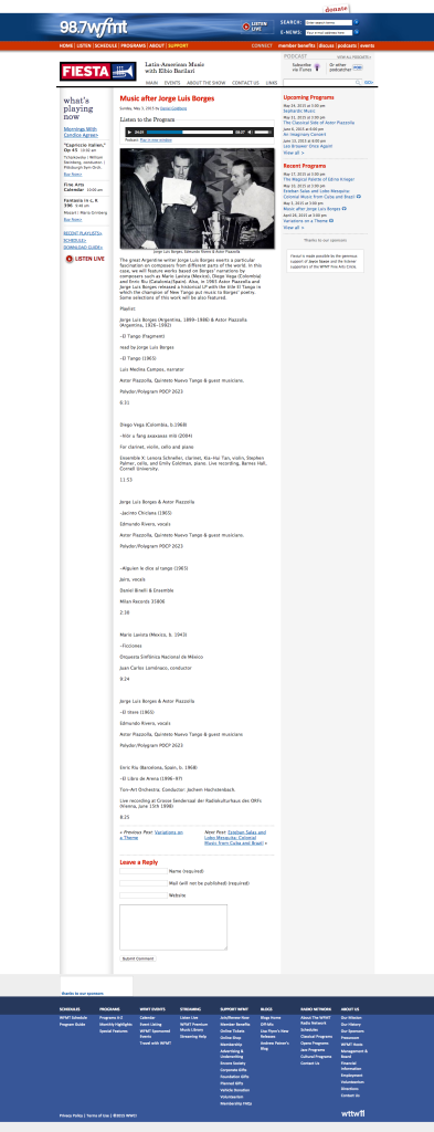 Music after Jorge Luis Borges « Fiesta